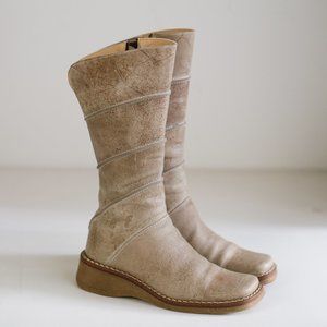 Nando Muzi Square Toe DIstressed Calf Height Boots